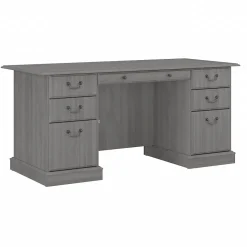 Bush Furniture Saratoga 66"W Wood Executive Desk, Modern Gray (EX45866-03K)