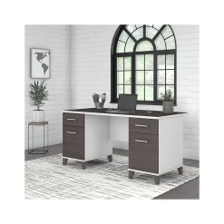 Bush Furniture Somerset 60" Computer Desk, Storm Gray/White (WC81028K)