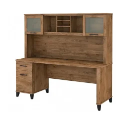 Bush Furniture Somerset 72" Computer Desk with Drawers and Hutch, Fresh Walnut (SET018FW)