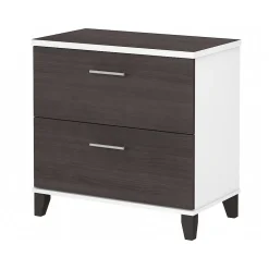Bush Furniture Somerset 2-Drawer Lateral File Cabinet, Letter/Legal, Storm Gray/White, 30" (WC81080)
