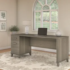 Bush Furniture Somerset 72"W Office Desk with Drawers, Ash Gray (WC81672)