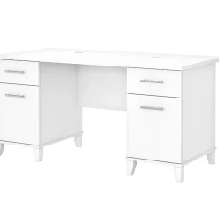 Bush Furniture Somerset 60"W Office Desk with Drawers, White (WC81928K)