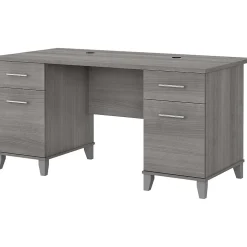 Bush Furniture Somerset 60"W Office Desk with Drawers, Platinum Gray (WC81228K)
