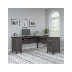 Bush Furniture Somerset 72"W L Shaped Desk with Storage, Storm Gray (WC81510K)