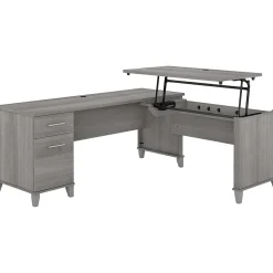 Bush Furniture Somerset 72"W 3 Position Sit to Stand L Shaped Desk, Platinum Gray (SET014PG)