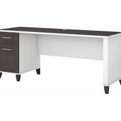 Bush Furniture Somerset 72"W Office Desk with Drawers, Storm Gray/White (WC81072)