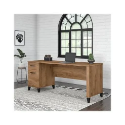 Bush Furniture Somerset 72"W Office Desk with Drawers, Fresh Walnut (WC81372)