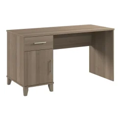 Bush Furniture Somerset 54"W Office Desk with Drawer and Storage Cabinet, Ash Gray (WC81654)