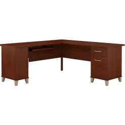 Bush Furniture Somerset 72"W L Shaped Desk with Storage, Hansen Cherry (WC81710K)