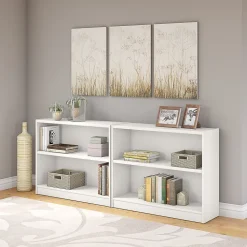Bush Furniture Universal 2-Shelf Bookcase, Pure White (WL12413)