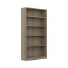 Bush Furniture Universal 72"H 5-Shelf Bookcase with Adjustable Shelves, Ash Gray Laminated Wood (WL12427)