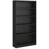 Bush Furniture Universal 72"H 5-Shelf Bookcase with Adjustable Shelves, Black (WL12436)