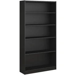 Bush Furniture Universal 72"H 5-Shelf Bookcase with Adjustable Shelves, Black (WL12436)
