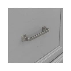 Bush Furniture Woodland Entryway Storage Set with Hall Trees and Shoe Bench with Drawers, Cape Cod Gray (WDL012CG)