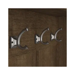 Bush Furniture Woodland Full Entryway Storage Set with Coat Rack and Shoe Bench with Doors, Ash Brown (WDL013ABR)