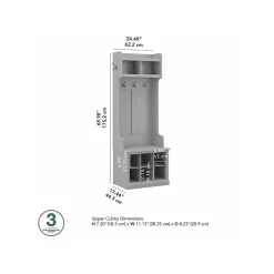 Bush Furniture Woodland 24W Hall Tree and Small Shoe Bench with Shelves, Cape Cod Gray (WDL008CG)