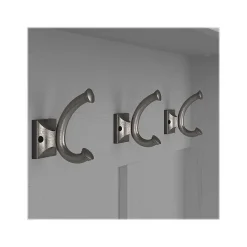 Bush Furniture Woodland 40W Hall Tree and Shoe Storage Bench with Shelves, Cape Cod Gray (WDL002CG)