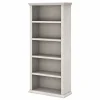 Bush Furniture Yorktown 67"H 5-Shelf Bookcase with Adjustable Shelves, Linen White Oak Laminated Wood (WC40466-03)