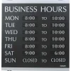 Business Hours Sign, 14x13", Black/Silver, Caution Sign
