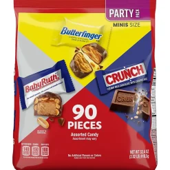 Butterfinger, CRUNCH, and Baby Ruth Assorted Minis Candy Bars, 32.4oz (FEU71526)