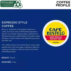 Cafe Bustelo Espresso Coffee Keurig® K-Cup® Pods, Dark Roast, 96/Carton (10074471112668)