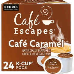 Cafe Escapes Caramel Coffee Keurig® K-Cup® Pods, Light Roast, 24/Box (GMT6813)