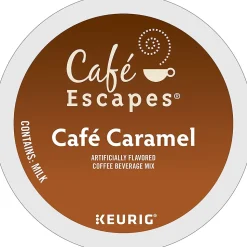 Cafe Escapes Caramel Coffee Keurig® K-Cup® Pods, Light Roast, 24/Box (GMT6813)