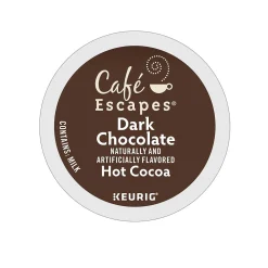 Cafe Escapes Dark Chocolate Hot Cocoa, Keurig K-Cup Pod, 96/Carton (6802CT)