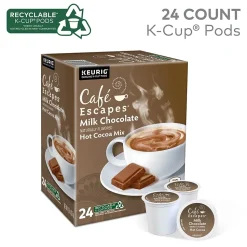 Cafe Escapes Milk Chocolate Hot Cocoa Mix, Keurig® K-Cup® Pods, 24/Box (6801)