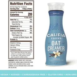 Califia Farms Vanilla Oat Creamer, 25.4 Oz, 2PK