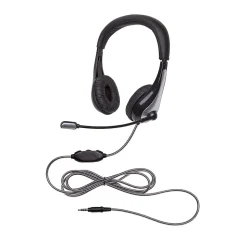 Califone NeoTech 1025MT Mid-Weight, On-Ear Stereo Headset with Gooseneck Microphone, 3.5mm Plug, Black (CAF1025MT)