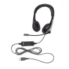 Califone NeoTech 1025MUSB On-Ear Stereo Headset with Gooseneck Microphone, USB Plug, Black (CAF1025MUSB)