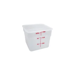 Cambro 6 Qt. CamSquare® Food Storage Container, 8 3/8" L x 8 3/8" W x 7 1/4" H, White (6SFSP148)