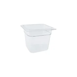 Cambro Camwear 6" Deep Full Size Clear Food Pan, 7" L x 6.4" W x 6" D (78466)