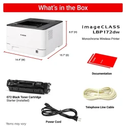 Canon imageCLASS LBP172dw Wireless Black & White Laser Printer, Single-Function, Print (6353C004)