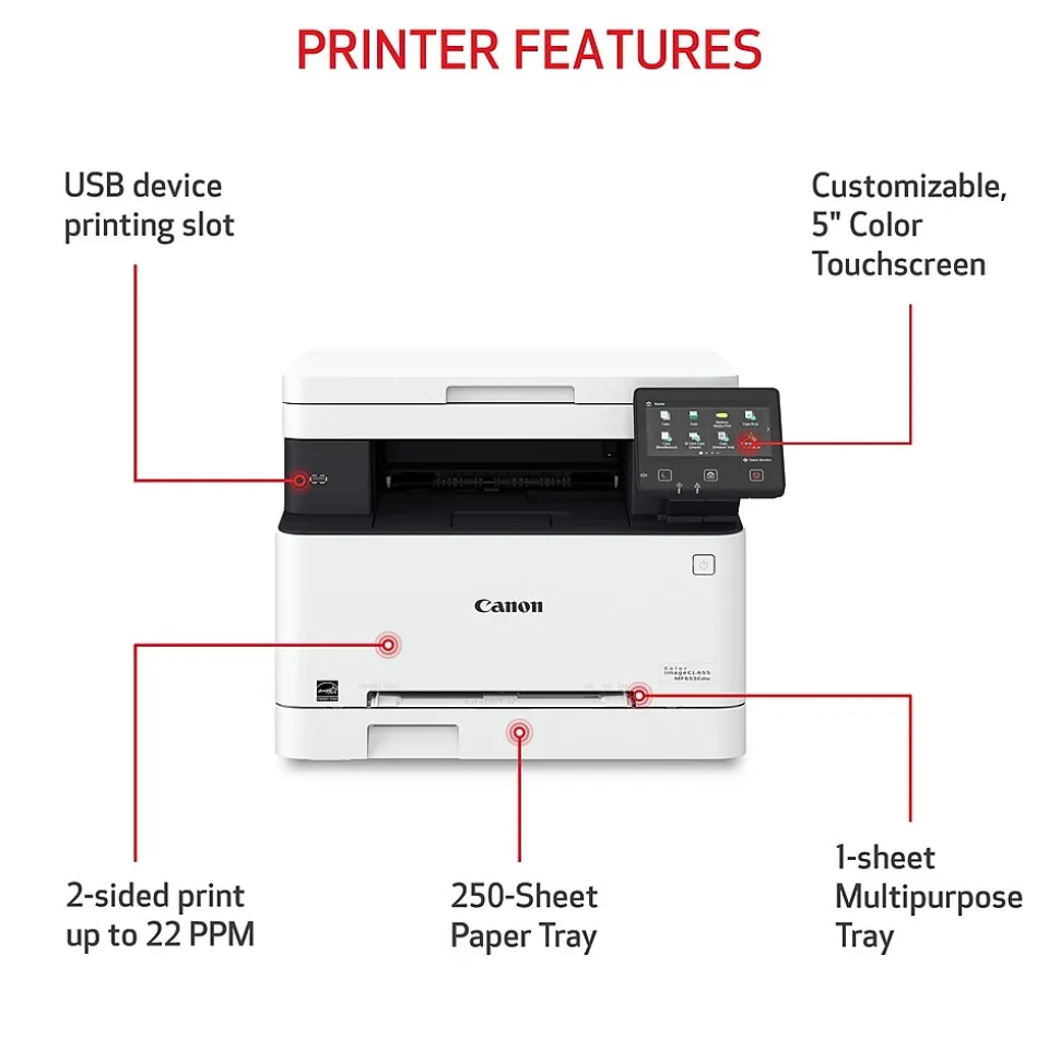 Canon imageCLASS MF653Cdw Wireless Color Laser Printer, All-In-One, Print, Scan, Copy (MF653CDW)