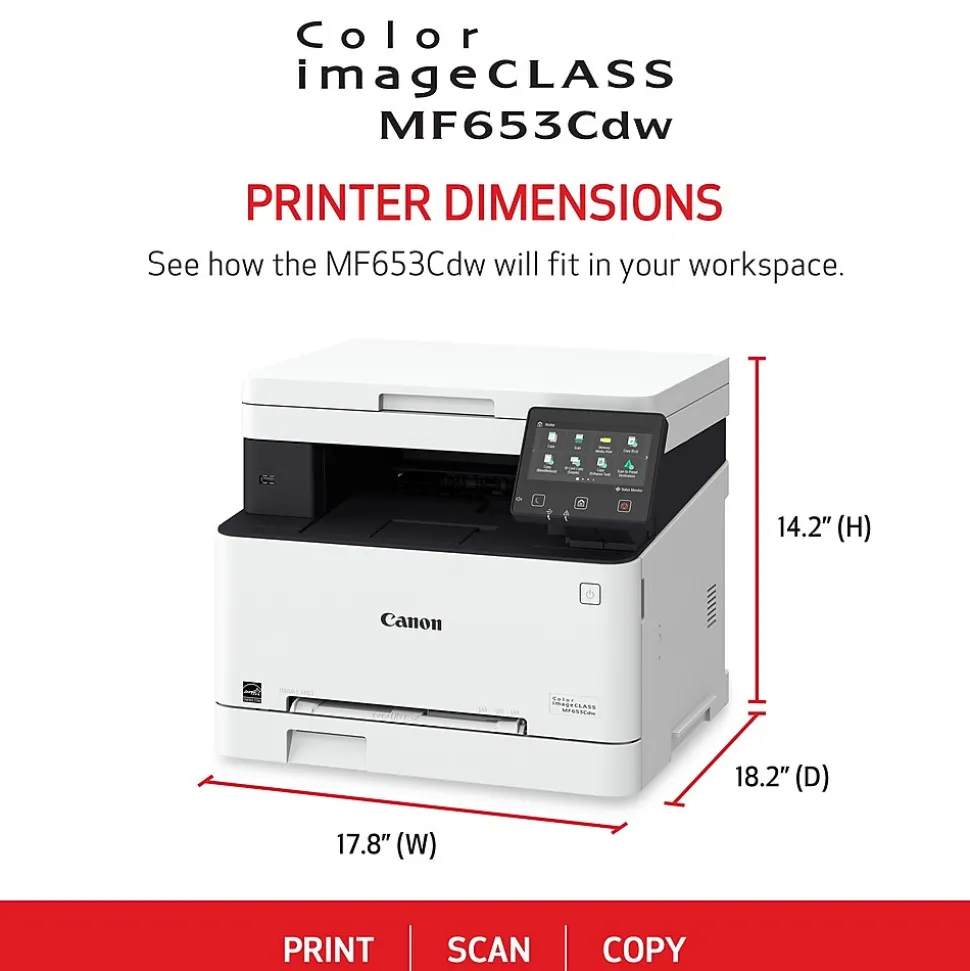 Canon imageCLASS MF653Cdw Wireless Color Laser Printer, All-In-One, Print, Scan, Copy (MF653CDW)