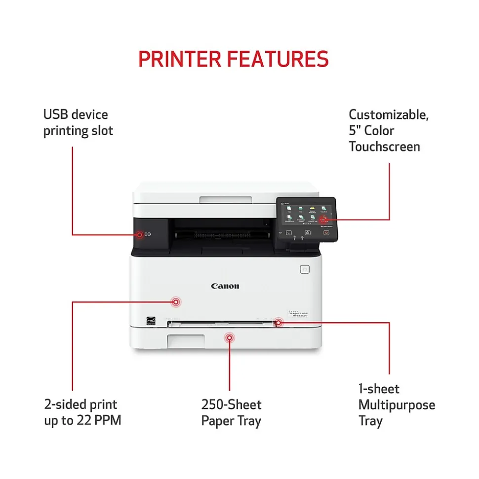 Canon imageCLASS MF653Cdw Wireless Color Laser Printer, All-In-One, Print, Scan, Copy (MF653CDW)