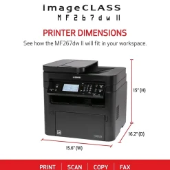 Canon imageCLASS MF267dw II Wireless Black & White Laser Printer, All-In-One, Print, Scan, Copy, Fax (5938C010)