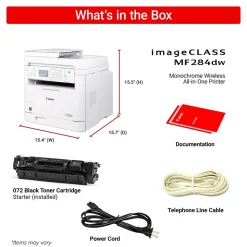Canon imageCLASS MF284dw Wireless Black & White Laser Printer, All-In-One, Print, Scan, Copy (6354C019)