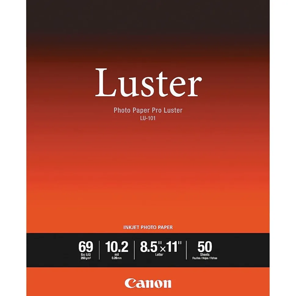 Canon LU-101 Luster Photo Paper, 8.5" x 11", 50 Sheets/Pack (CNM6211B004)