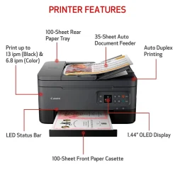 Canon PIXMA TR7020a Wireless Color Inkjet Printer, All-In-One, Print, Scan, Copy (TR7020A BLACK)