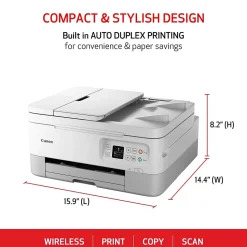 Canon PIXMA TR7020a Wireless Color Inkjet Printer, All-In-One, Print, Scan, Copy (TR7020A WHITE)
