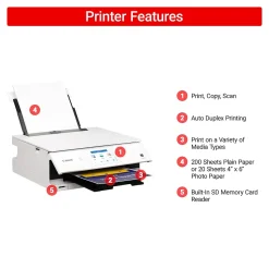 Canon PIXMA TS8820 Wireless Color Inkjet Printer, All-In-One, Print, Scan, Copy (6793C022)