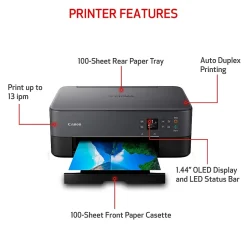 Canon PIXMA TS6420a Wireless Color Inkjet Printer, All-In-One, Print, Scan, Copy (TS6420A BLACK)