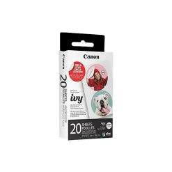 Canon ZINK Precut Circle Sticker Paper, 2" x 3", 10 Sheets/Pack, 2 Packs/Carton (4967C001)