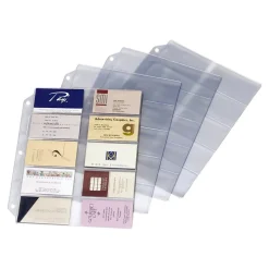Cardinal Business Card Refill Pages, Clear, 20 Card Capacity per Page, 10/Pack (7856 000)