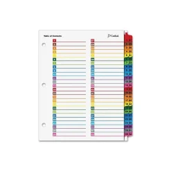 Cardinal OneStep Printable Table of Contents and Dividers, 52-Tab, Multicolor, 1/St