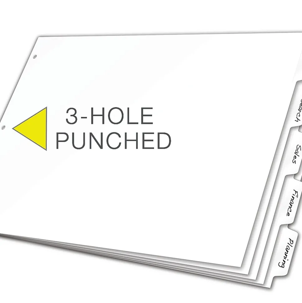 Cardinal Write & Erase Paper Dividers, 5-Tab, White (CRD84270CB)