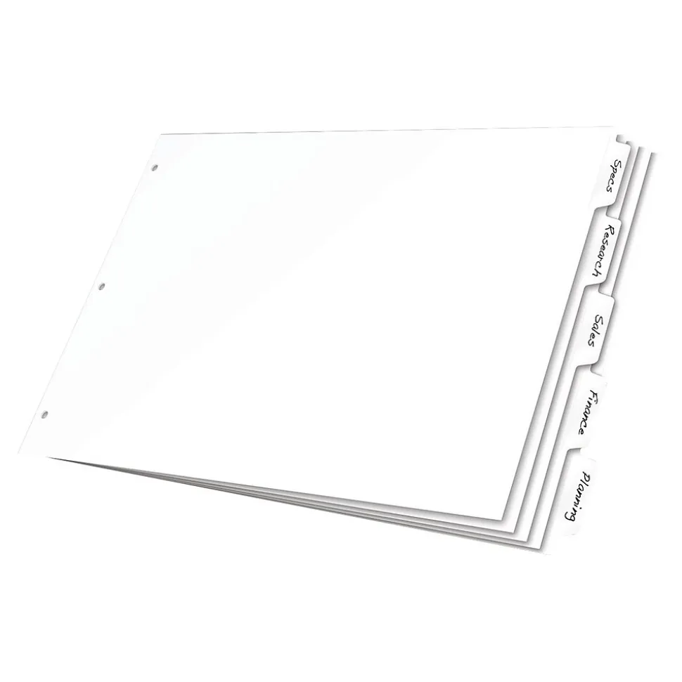 Cardinal Write & Erase Paper Dividers, 8-Tab, White (CRD 84271)